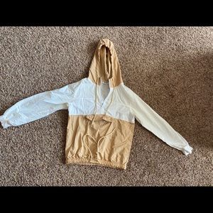 Trendy cream and white light jacket